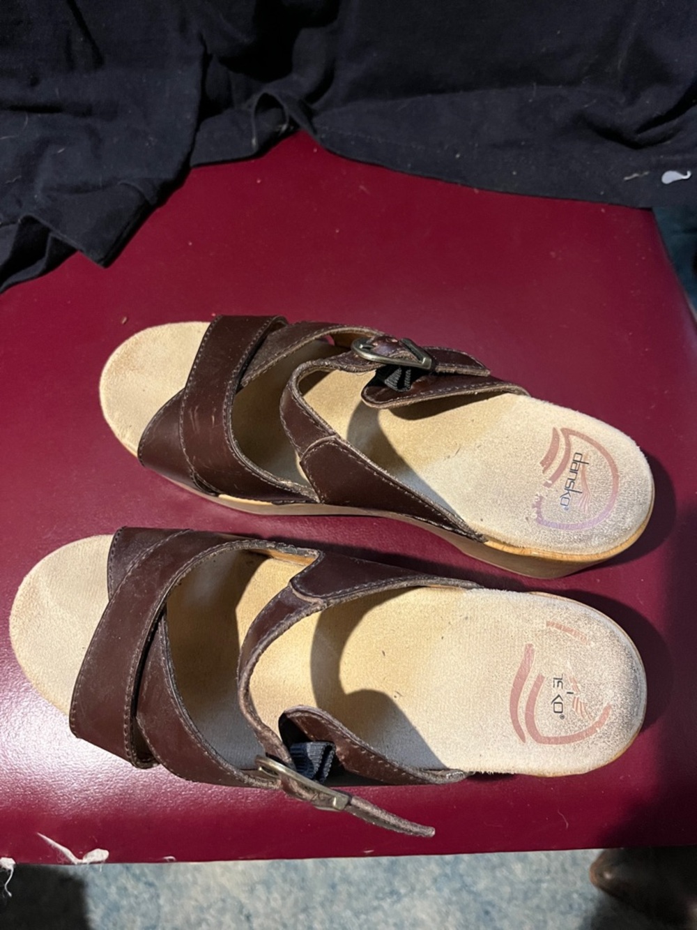 Dansko Brown Leather Clog Sandals